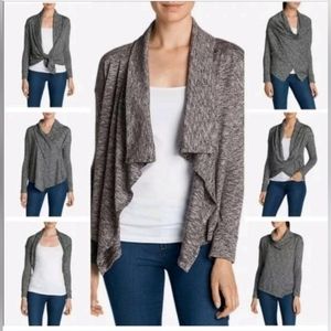 Eddie Bauer Cardigan Sweater 7 Days 7 Ways black/gray marled XL